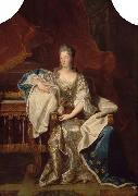 Hyacinthe Rigaud Full portrait of Marie Anne de Bourbon Dowager Princess of Conti oil painting on canvas